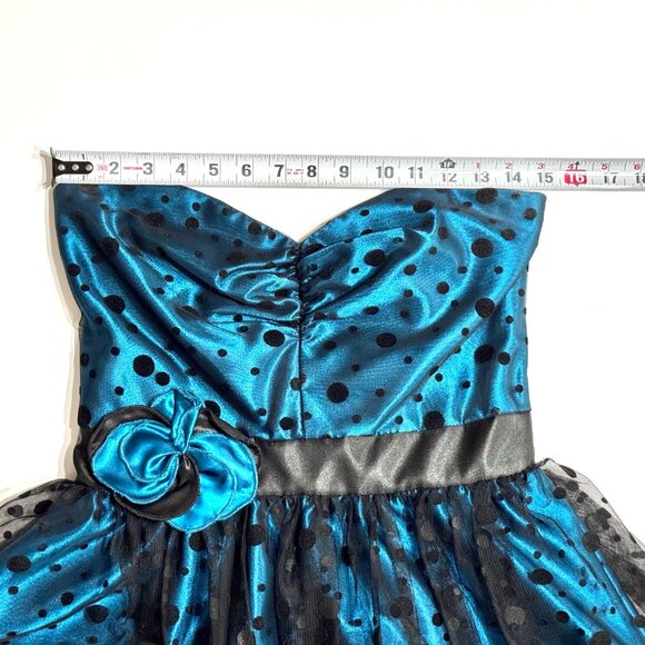 Vtg Y2K Gunne Sax Jessica McClintock Strapless Dress Polkadot Cupcake HOCO Prom - Picture 14 of 16